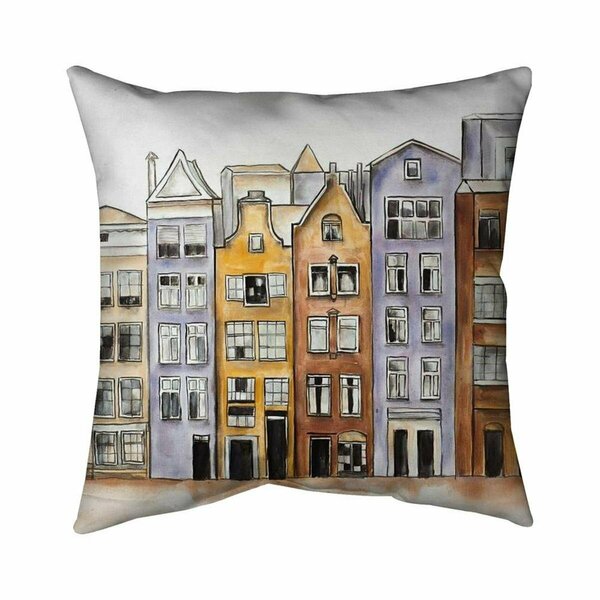 Begin Home Decor 20 x 20 in. Amsterdam Houses Hotel-Double Sided Print Indoor Pillow 5541-2020-CI261